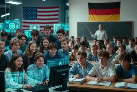 Symbolbild Schulsystemvergleich USA Deutschland